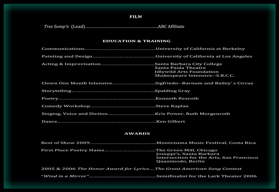 resume page three